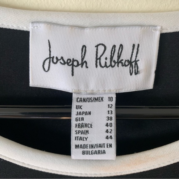 Joseph Ribkoff Black and White Tunic Asymmetrical Hem Size 10 - Picture 8 of 13